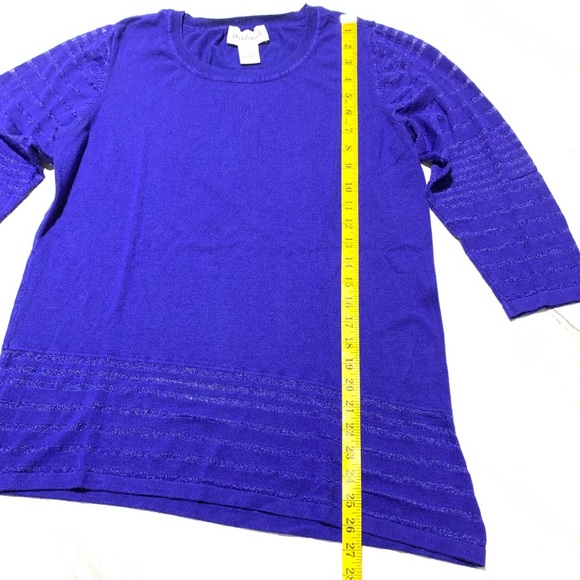 Peck & Peck Royal Blue Asymmetrical Knit Tunic Sweater Size Small - Picture 7 of 9